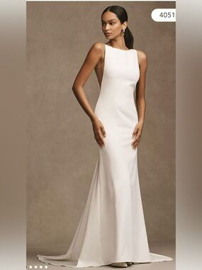Watters Hyde Bateau-Neck Low-Back Trumpet Wedding Gown - Size 12, Unworn